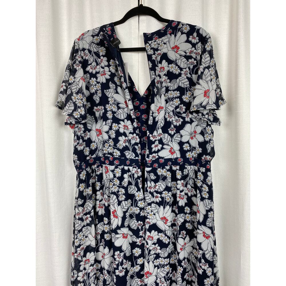 Lane Bryant Navy Blue Floral Chiffon Maxi Dress Sz.22W NWT - Picture 12 of 16